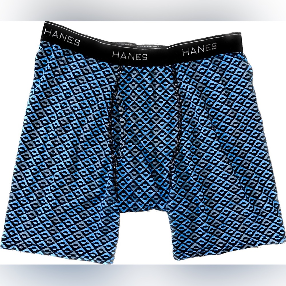 Hanes Men’s Blue Design Boxer Briefs size Medium